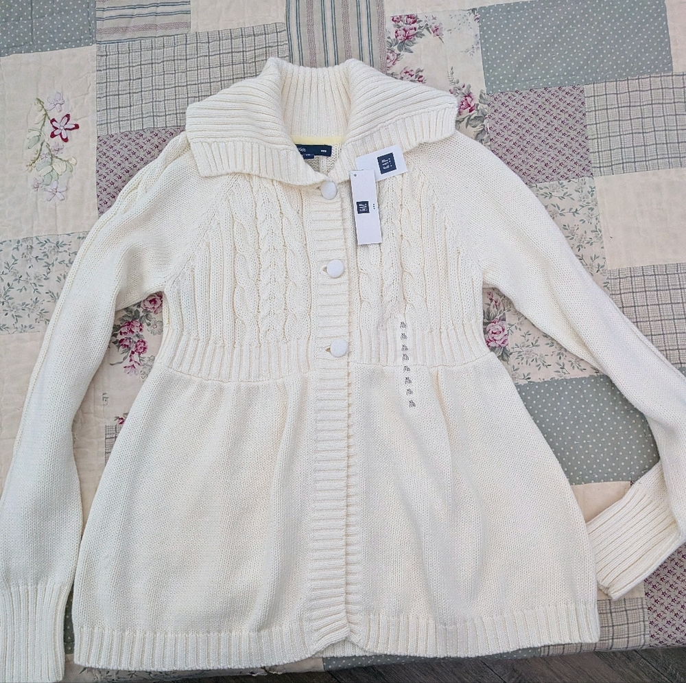 Gap Kids Cream Sweater XL (12) NWT Cotton 2010